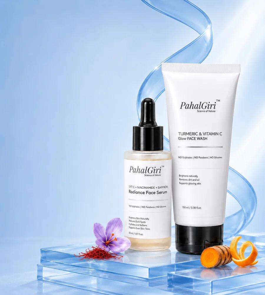 PahalGiri Radiance Face Serum and Turmeric Vitamin C Glow Face Wash