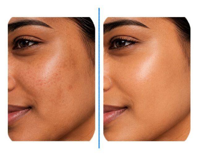 Even skin tone - before and after