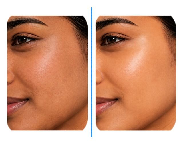 Brighter, radiant skin - before and after