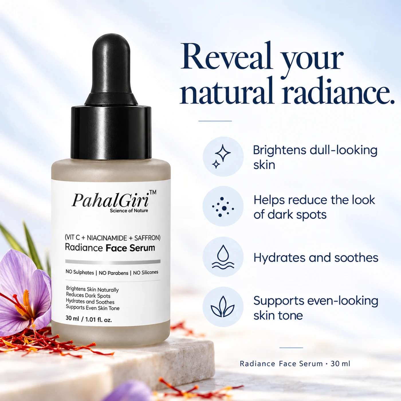 PahalGiri Radiance Face Serum benefits: brighter-looking skin, dark spot appearance, hydration and even-looking tone