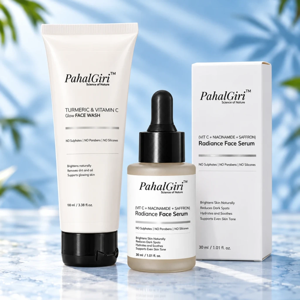 PahalGiri combo: one 100 ml face wash and one 30 ml serum with its mono carton