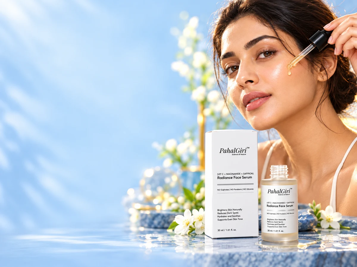 Woman using Radiance Face Serum