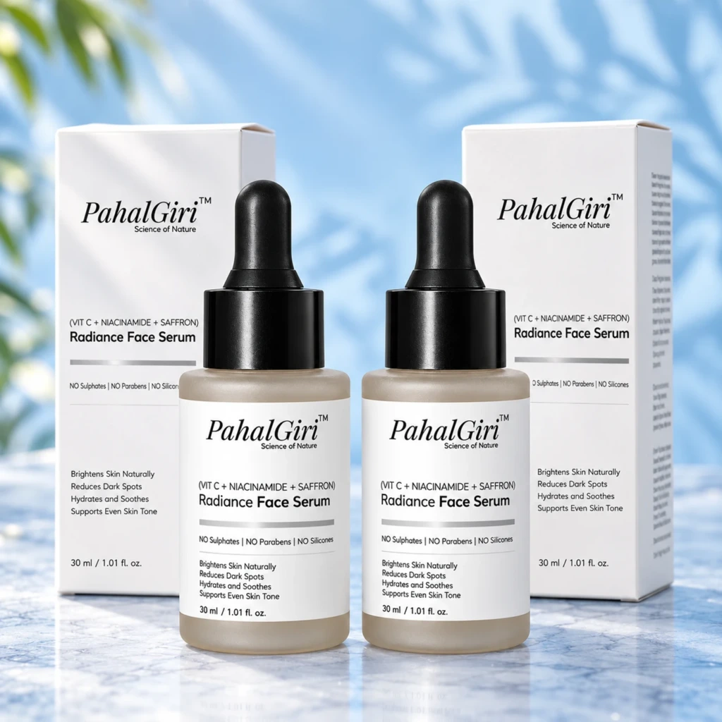 PahalGiri Radiance Face Serum pack of two: two 30 ml bottles with two mono cartons